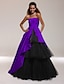 cheap Special Occasion Dresses-Ball Gown Celebrity Style Inspired by Venice Film Festival Open Back Quinceanera Formal Evening Dress Strapless Straight Neckline Sleeveless Floor Length Satin Tulle with Side Draping 2021