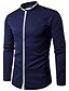 billiga fritidsskjortor för män-Herr Skjorta Solid färg Kinakrage Vit Marinblå Långärmad Utekväll Arbete Blast / Höst