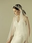 cheap Wedding Veils-One-tier Cut Edge Wedding Veil Fingertip Veils with Ruffles Tulle