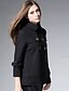 preiswerte Damen Trenchcoats-Damen Solide Einfach Freizeit Alltag Kurz Trench Coat, Hemdkragen Herbst Polyester