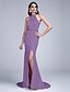 Χαμηλού Κόστους Φορέματα ειδικών περιστάσεων-Ίσια Γραμμή Illusion Seckline Ουρά μέτριου μήκους Δαντέλα Φόρεμα με Χάντρες / Κρυστάλλινη λεπτομέρεια / Ζώνη / Κορδέλα με TS Couture®