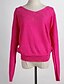 billiga Damtröjor-Women&#039;s Long Sleeves Cotton Pullover - Solid Colored V Neck