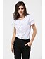 cheap Plus Size Tops-Women&#039;s Shirt Solid Colored Plus Size Round Neck Daily Weekend Ruffle Short Sleeve Regular Fit Tops White