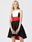 Χαμηλού Κόστους Φορέματα ειδικών περιστάσεων-Γραμμή Α Με Κόσμημα Ασύμμετρο Ταφτάς Μπλοκ χρωμάτων Κοκτέιλ Πάρτι Φόρεμα με Ζώνη / Κορδέλα με TS Couture®
