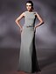 cheap Evening Dresses-Sheath / Column Elegant Dress Prom Formal Evening Floor Length Sleeveless Cowl Neck Chiffon with Sash / Ribbon Crystals 2024