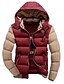 cheap Men&#039;s Downs &amp; Parkas-Men&#039;s Winter Padded Parka Daily Color Block Cotton Long Sleeve Hooded White / Black / Red M / L / XL