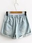 preiswerte Damenhosen-Damen Street Schick Mittlere Hüfthöhe Mikro-elastisch Jeans Kurze Hosen Lose Hose Solide