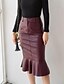 cheap Women&#039;s Skirts-Women&#039;s Daily Going out Holiday Midi Skirts,Casual Street chic Trumpet/Mermaid Others Solid Spring Fall