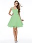 Χαμηλού Κόστους Κοκτέιλ Φορέματα-Βραδινή τουαλέτα χαριτωμένο στυλ Αργίες Κοκτέιλ Πάρτι Χοροεσπερίδα Φόρεμα Καρδιά Αμάνικο Μέχρι το γόνατο Σατέν με Κουμπί Λουλούδι 2021