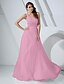Χαμηλού Κόστους Βραδινά Φορέματα-Γραμμή Α Κομψό Φόρεμα Χοροεσπερίδα Μακρύ Αμάνικο Ένας Ώμος Οργάντζα με Πλισέ Κρυστάλλινη λεπτομέρεια 2022 / Επίσημο Βραδινό