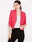 cheap Women&#039;s Blazer&amp;Suits-Women&#039;s Blazer Solid Colored 3/4 Length Sleeve Coat Fall Spring Daily Short Jacket Yellow / V Neck / Work / Cotton