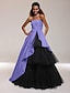 preiswerte Kleider für besondere Anlässe-Ballkleid Promi-Stil Inspiriert vom Filmfestival in Venedig Offener Rücken Quinceanera Formeller Abend Kleid Trägerlos Gerader Ausschnitt Ärmellos Boden-Länge Satin Tüll mit Seitlich drapiert 2021