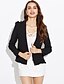 cheap Women&#039;s Blazer&amp;Suits-Women&#039;s Work Spring / Fall Plus Size Long Blazer, Solid Color Notch Lapel Long Sleeve Others Ruffle Purple / Yellow / Fuchsia