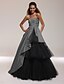 cheap Special Occasion Dresses-Ball Gown Celebrity Style Inspired by Venice Film Festival Open Back Quinceanera Formal Evening Dress Strapless Straight Neckline Sleeveless Floor Length Satin Tulle with Side Draping 2021