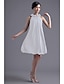 Χαμηλού Κόστους Κοκτέιλ Φορέματα-Γραμμή Α Λουλουδάτο Καλωσόρισμα Κοκτέιλ Πάρτι Φόρεμα Με Κόσμημα Αμάνικο Μέχρι το γόνατο Σιφόν με Που καλύπτει Λουλούδι 2020