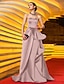 billige Aftenkjoler-A-Line Celebrity Style Prom Formal Evening Military Ball Dress Sweetheart Neckline Sleeveless Sweep / Brush Train Satin with Sash / Ribbon Pleats Appliques 2021