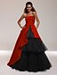 billiga Special Occasion Dresses-Ball Gown Celebrity Style Inspired by Venice Film Festival Open Back Quinceanera Formal Evening Dress Strapless Straight Neckline Sleeveless Floor Length Satin Tulle with Side Draping 2021