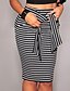 cheap Plus Size Bottoms-Women&#039;s Bodycon Skirts Daily Work Striped Color Block Bow Black White S M L / Slim