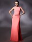 cheap Evening Dresses-Sheath / Column Elegant Dress Prom Formal Evening Floor Length Sleeveless Cowl Neck Chiffon with Sash / Ribbon Crystals 2024