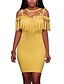 cheap Party Dresses-Women&#039;s Tassel Party Holiday Club Vintage Street chic Bodycon Dress - Patchwork Embroidered Mesh Tassel Fringe Spring Black Yellow Royal Blue S M L XL