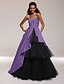 billiga Special Occasion Dresses-Ball Gown Celebrity Style Inspired by Venice Film Festival Open Back Quinceanera Formal Evening Dress Strapless Straight Neckline Sleeveless Floor Length Satin Tulle with Side Draping 2021