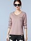 cheap Plus Size Tops-Women&#039;s T shirt Tee Solid Colored Round Neck Pink Wine Army Green Black Daily Clothing Apparel Cotton / Long Sleeve