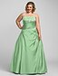 cheap Plus Size Dresses-Ball Gown Plus Size Dress Prom Formal Evening Floor Length Sleeveless Strapless Taffeta with Beading Appliques 2024