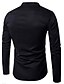 cheap Men&#039;s Shirts-Men&#039;s Daily Cotton Shirt - Solid Colored Standing Collar Black / Long Sleeve / Spring / Fall