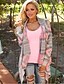 preiswerte Damen Pullover-Damen Alltag Blumen / Solide Langarm Lang Strickjacke Pullover Jumper, Ständer Herbst Baumwolle Rosa