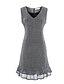 olcso Dresses For Date-Női Ízléses Egyenes Ruha Egyszínű Térdig érő V-alakú