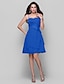 お買い得  Robes de Cocktail-A-Line Elegant Homecoming Cocktail Party Dress Spaghetti Strap Sleeveless Knee Length Chiffon with Tier 2022