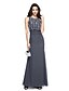 cheap Special Occasion Dresses-Sheath / Column Jewel Neck Floor Length Chiffon Sparkle &amp; Shine Formal Evening Dress with Beading / Ruched by TS Couture®