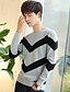 cheap Men&#039;s Sweaters &amp; Cardigans-Men&#039;s Daily Boho / Street chic Solid Colored / Striped / Color Block Long Sleeve Plus Size Regular Pullover, Round Neck Fall / Winter Navy Blue / Gray / Wine XL / XXL / XXXL