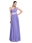 cheap Special Occasion Dresses-Sheath / Column Open Back Prom Formal Evening Wedding Party Dress One Shoulder Sleeveless Floor Length Chiffon with Pleats Beading 2022