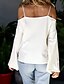 cheap Plus Size Tops-Women&#039;s T shirt Tee Solid Colored Off Shoulder White Daily Going out Clothing Apparel Cotton / Winter / Long Sleeve