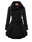 preiswerte Damenmäntel und Trenchcoats-Damen Mantel Täglich Herbst Winter Lang Mantel Peter Pan Kragen Regular Fit Einfach Casual Jacken Langarm Einfarbig Schwarz Grau Kamel