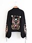 cheap Women&#039;s Sweaters-Women&#039;s Daily / Going out Embroidered / Print Solid Colored Long Sleeve Regular Pullover, Crew Neck Spring / Fall Wool / Cotton Black S / M / L / Embroidery