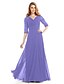 cheap Mother of the Bride Dresses-A-Line Mother of the Bride Dress Vintage Inspired V Neck Floor Length Chiffon Half Sleeve with Criss Cross Beading 2023