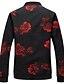 cheap Men&#039;s Jackets &amp; Coats-Men&#039;s Fall Winter Jacket Daily Plus Size Stand Print Regular Long Sleeve White / Red M / L / XL