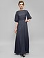 cheap Mother of the Bride Dresses-Sheath / Column Mother of the Bride Dress Plus Size Elegant Bateau Neck Ankle Length Chiffon Half Sleeve with Ruched 2022