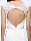Χαμηλού Κόστους Νυφικά Φορέματα-Ίσια Γραμμή Bateau Neck Ουρά Δαντέλα Φορέματα γάμου φτιαγμένα στο μέτρο με Ζώνη / Κορδέλα / Κουμπί με LAN TING BRIDE®