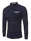 cheap Men&#039;s Casual Shirts-Men&#039;s Shirt Solid Colored Standing Collar White Black Wine Navy Blue Long Sleeve Daily Slim Tops