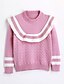 Недорогие Одежда для девочек-Девочки Однотонный Длинный рукав Хлопок Блуза Розовый
