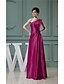 cheap Mother of the Bride Dresses-Ball Gown One Shoulder Floor Length Stretch Satin Mother of the Bride Dress with Bow(s) by LAN TING Express