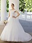 cheap Wedding Dresses-Hall Wedding Dresses Ball Gown Off Shoulder Short Sleeve Chapel Train Lace Bridal Gowns With Bow(s) Beading 2023 Summer Wedding Party, Women&#039;s Clothing