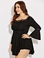 abordables Top femme grande taille-Chemise Femme Couleur Pleine Grande Taille Col Rond Dentelle du quotidien Fin de semaine Ample Polyester / Sexy