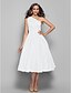 cheap Cocktail Dresses-A-Line Minimalist Elegant Cocktail Party Wedding Party Dress One Shoulder Sleeveless Tea Length Taffeta with Sash / Ribbon 2020