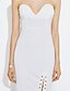 cheap Women&#039;s Dresses-Women&#039;s Lace up Party Club Bodycon Dress - Solid Colored Backless Split Strapless Summer White Black M L XL