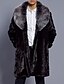 cheap Men&#039;s Jackets &amp; Coats-Men&#039;s Daily Fall / Winter Plus Size Long Fur Coat, Solid Colored Shirt Collar Long Sleeve Faux Fur Black