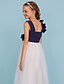 cheap Junior Bridesmaid Dresses-Princess Floor Length Junior Bridesmaid Dress Party Chiffon Straps with Criss Cross 2022 / Color Block / Floral / Wedding Party